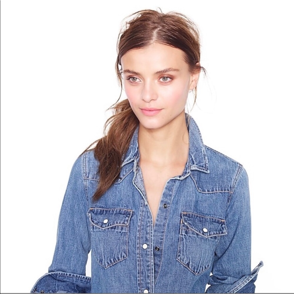 J. Crew Western Denim Snap Button Shirt